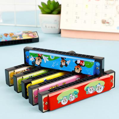 Dessin animé 16 trous harmonica chromatique harpe jeunes enfants pour enfants mini instrument de musique à vent C ton accordéon jouets harpe de bouche