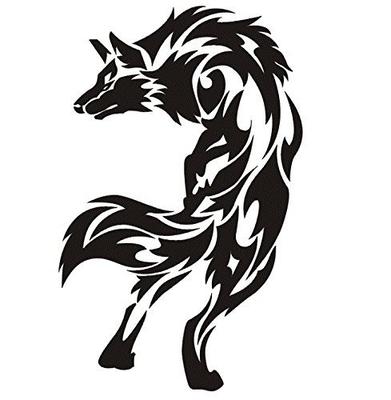 [Set mit 2 Stück] Wild Wolf Wolf Motiv Aufkleber Fahrrad Auto