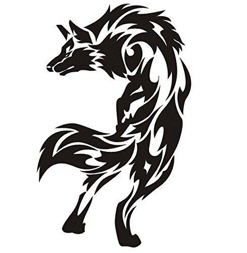 [Set of 2] Wild Wolf Wolf Motif Sticker Bike Car белый