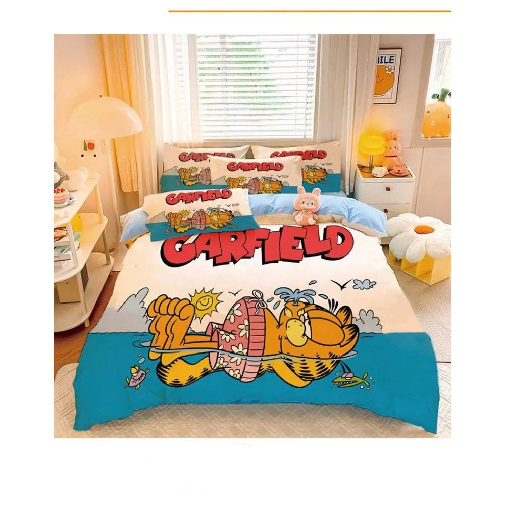 Exquisite 3D Digital Printing The Cat Family Wallpaper Cartoon G-Garfields Bedding Set Duvet Cover Comforter Bed Girl Boys Gift