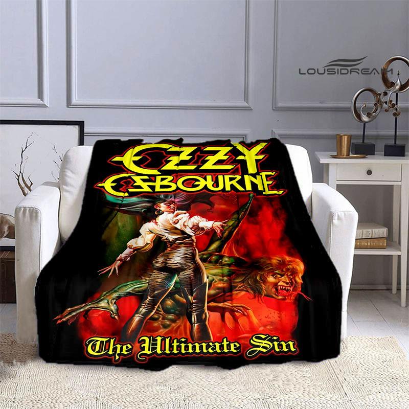 Ozzy osbourne printed blankets picnic blanket Warm Flannel blankets Soft and comfortable blanket bed linings Birthday Gift