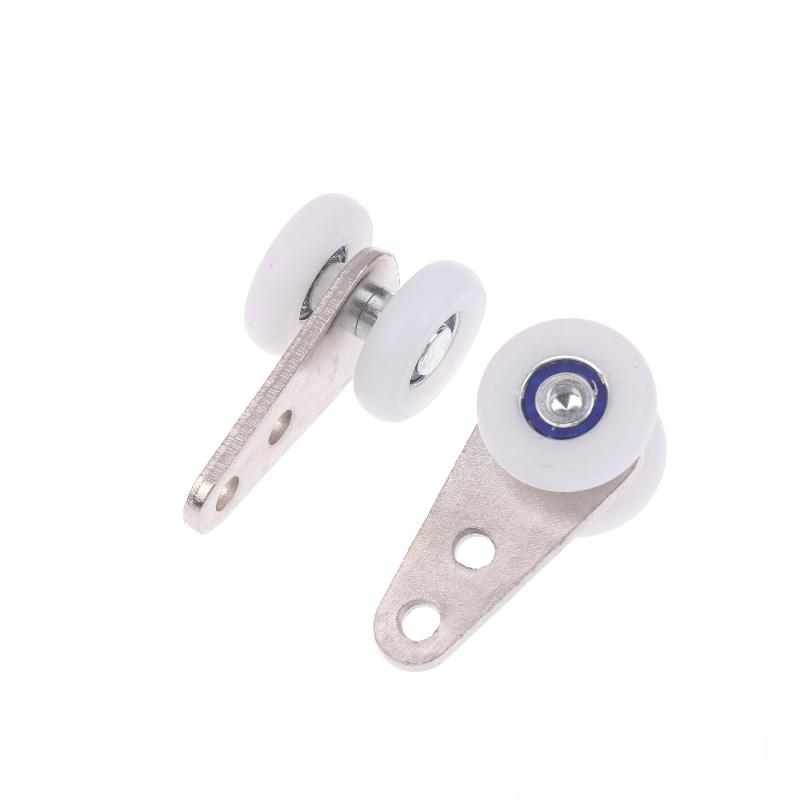 2Pcs Curtain & Sliding Door Track Pulleys - Hanging Pulley Block Hardware for Curtain Rails Sliding Door Cabinets Windows