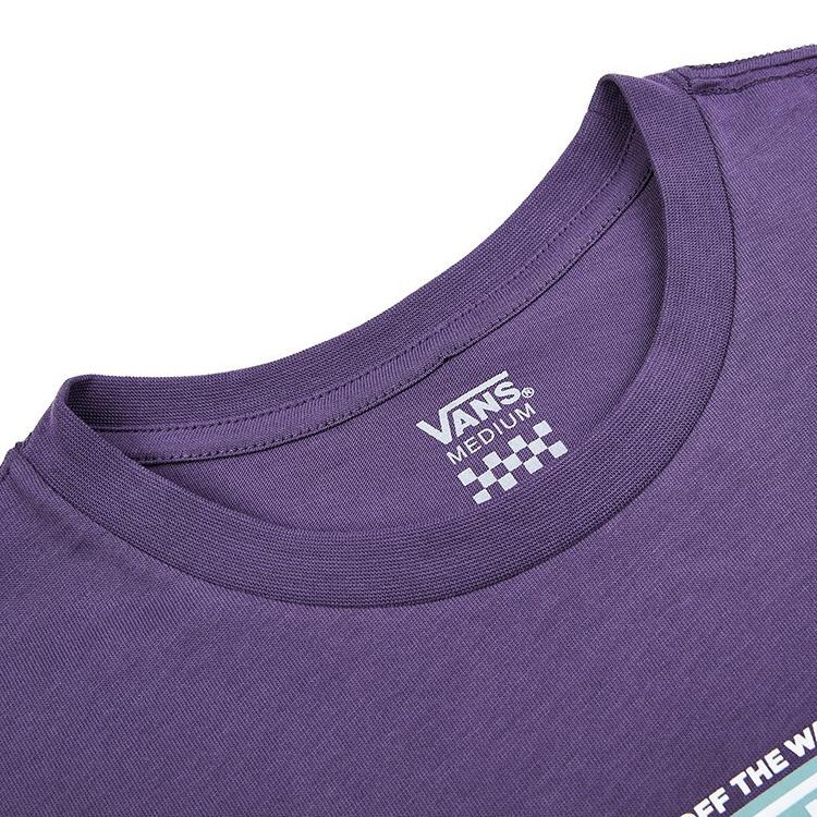 Vans Large Back Logo Print Short Sleeve T-Shirt Women Tops Purple VN0A4MNDY0X