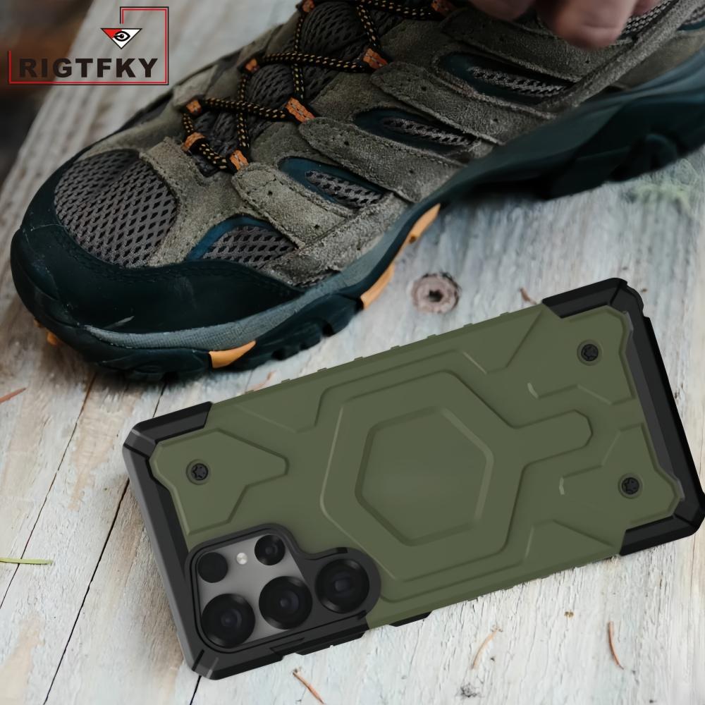 Luxury Heavy Shockproof Armor Phone Case for Samsung Galaxy S26 Ultra S25 S24 S23 Plus Magnetic for MagSafe Rugged Back Cover