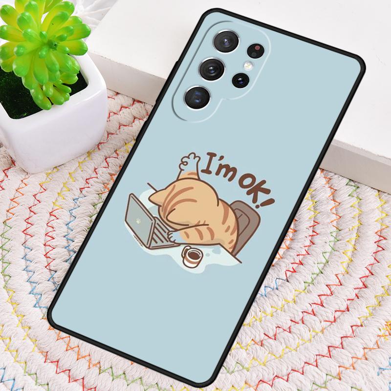 Süße Cartoon-Katze Handyhülle für Samsung Galaxy note 10 pro S26 Ultra S23 S24 FE S25 S21 S22 PLUS stoßfeste Abdeckung