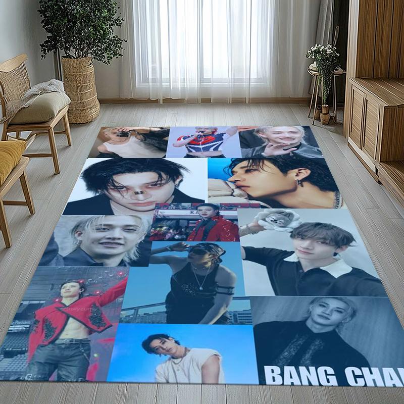 Bang Chan Kpop Stray Kids Living Room Non-Slip Area Rug Soft Carpet for Bedroom Kids Playroom Sofa,Home Decor Doormat Gift