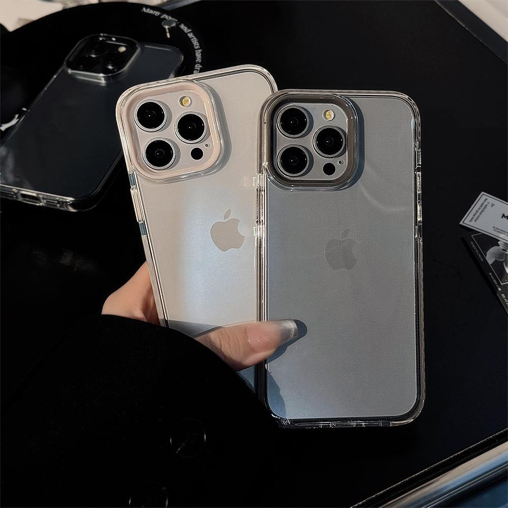 Hochwertig aussehende 16 Promax einfarbige transparente iPhone 17 Handyhülle, Kompatibel mit 13mm stoßfestem Rahmen, 15mm weiches Silikon