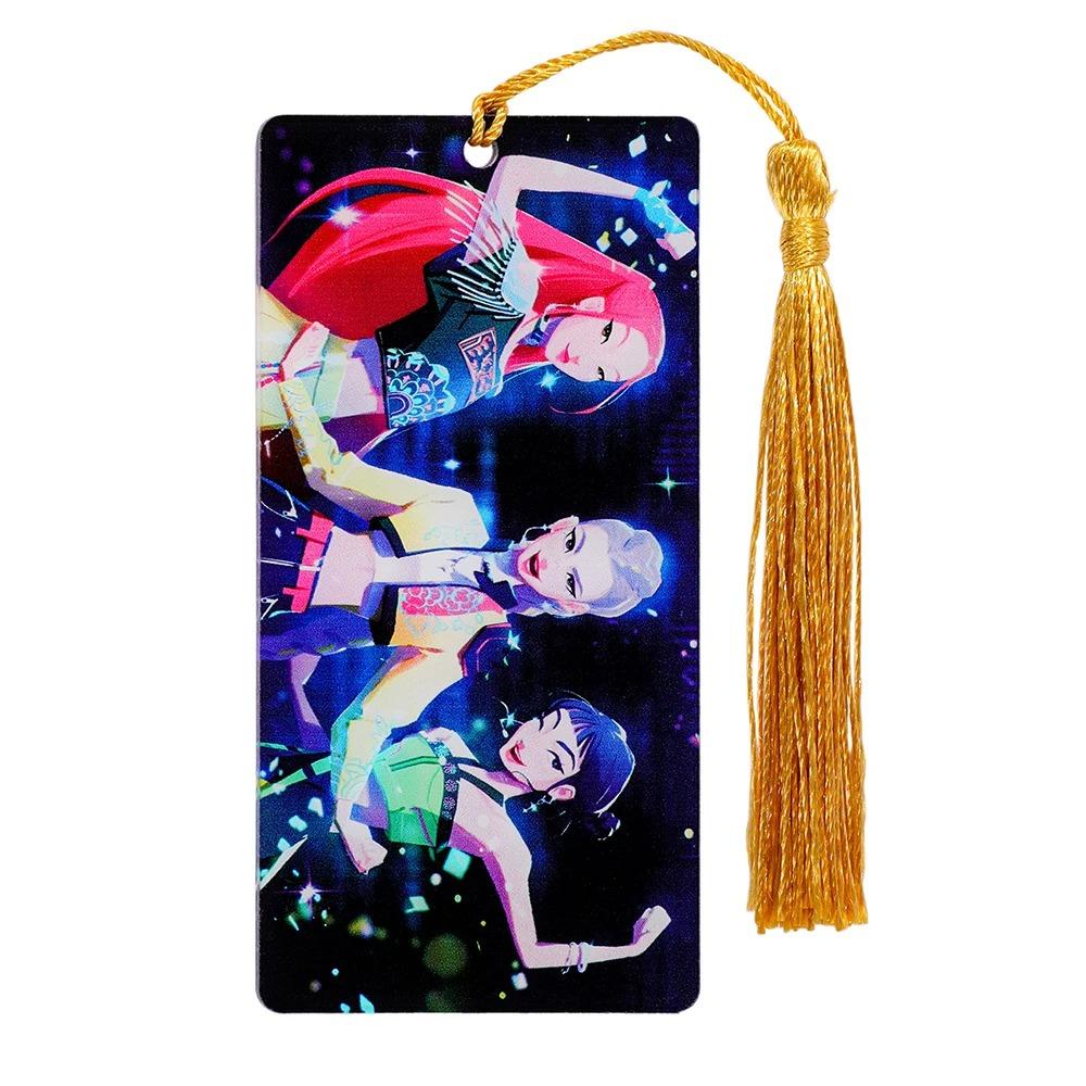 

K-Pop Demon Hunters Acrylic Bookmarks featuring Tassel Cartoon Theme Decorative Literary Gifts designed for Reading Lovers plus Book Fans