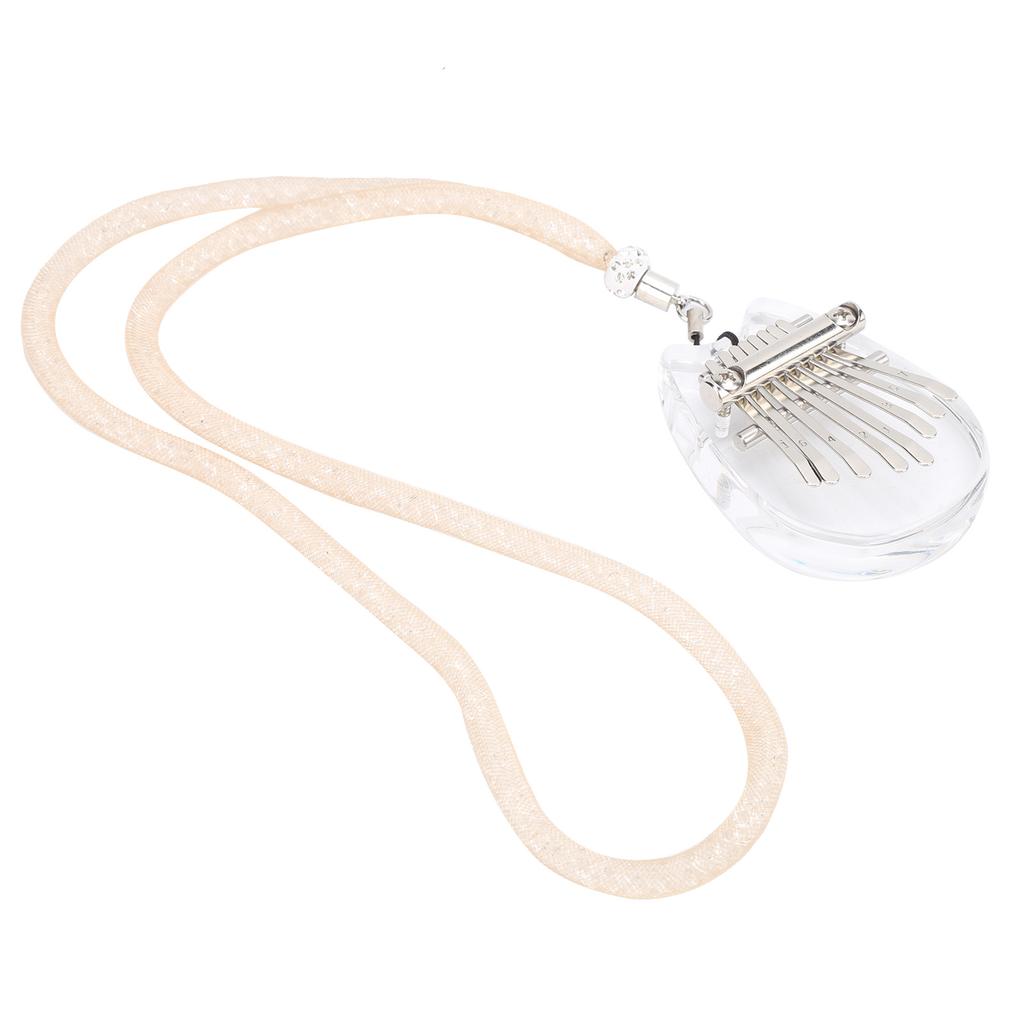 8 Tone Kalimba Crystal Thumb Piano Mini Portable Acrylic Musical Instrument Toy with Lanyard