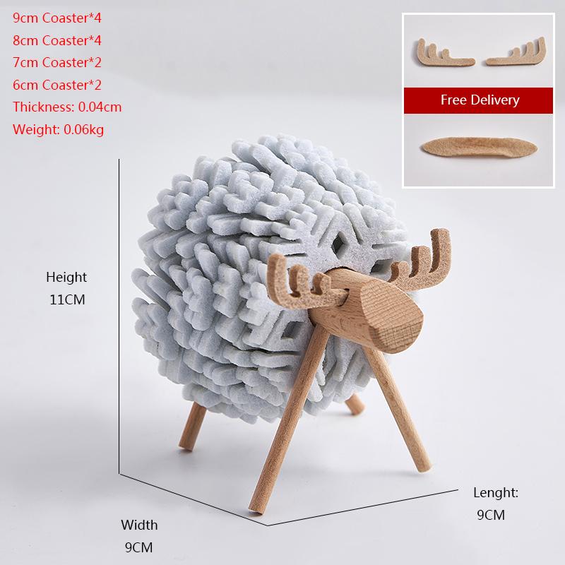 

Креативные противоскользящие подставки под чашки в форме овцы, изолированные круглые фетровые коврики для чашек в японском стиле, домашний офис, декор, искусство, ремесла, подарок