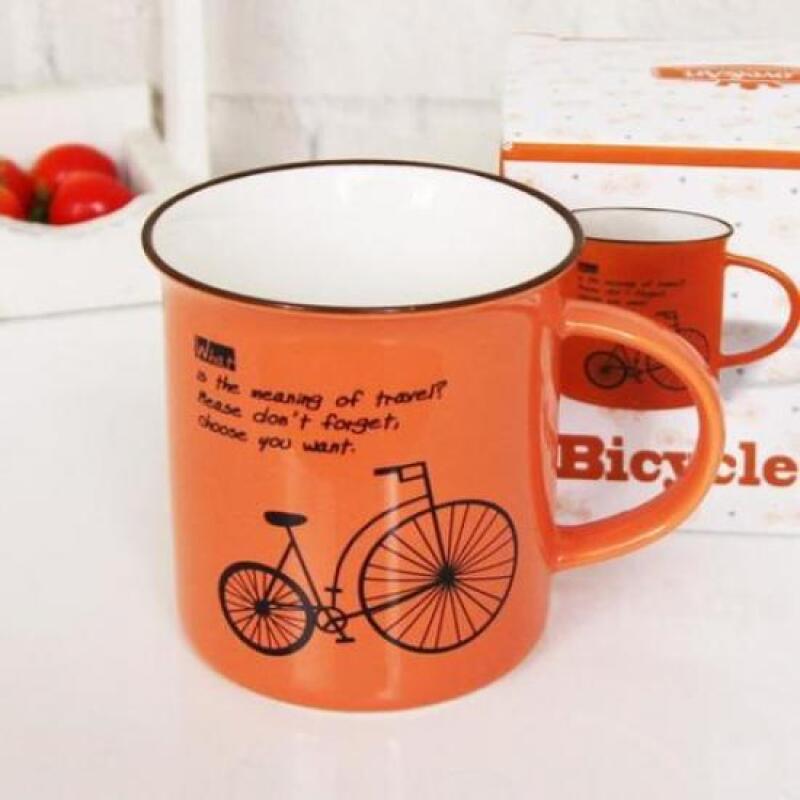 1 x Vintage Orange Bicycle Mug