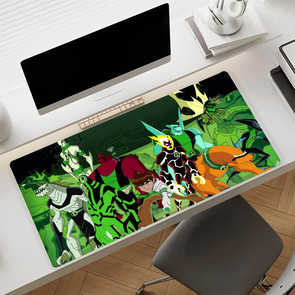 Large Gaming Desk Mat Antislip Mouse Pad with Stitched Edges Edgy Green Lightning Anime Art Design for All Gamers  Office