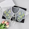 Vintage-Kragen mit Blumenstickerei Organza Halb-Schal Schulterumhang für Damen Dekokragen für Bluse