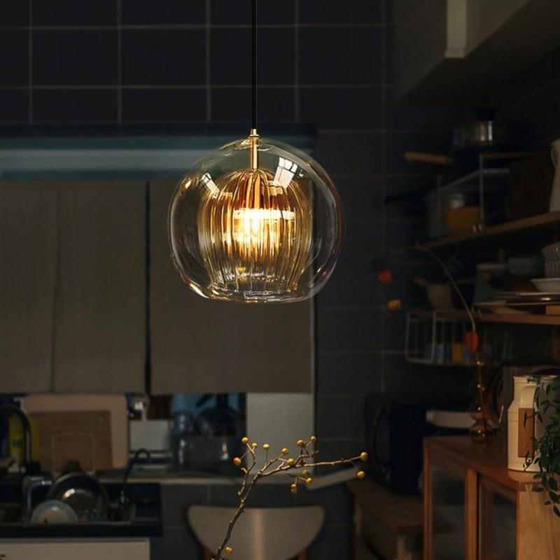 Nordic Minimalist Glass Ball Pendant Light for Cafe, Restaurant, Bar, Window, or Bedside.