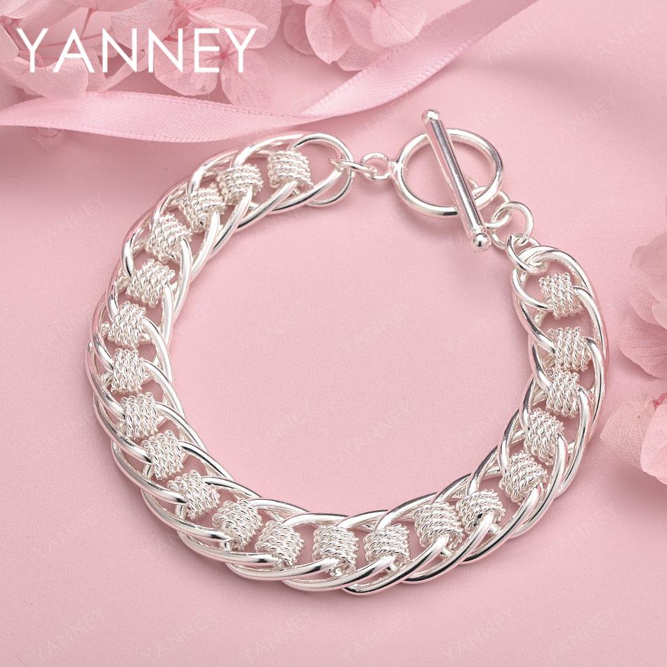 925 Sterling Silver 8-inch Delicate Braided Bracelet for Men and Women, Fashionable Party Hip Hop Accessories