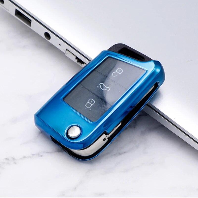 Soft TPU Car Key Case Cover Shell for Volkswagen VW Golf 7 MK7 Tiguan Passat for Skoda Octavia Kodiaq Karoq Key Protector