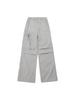 2024 Women's Gray Quick-Drying High-Waist Wide-Leg Cargo Pants