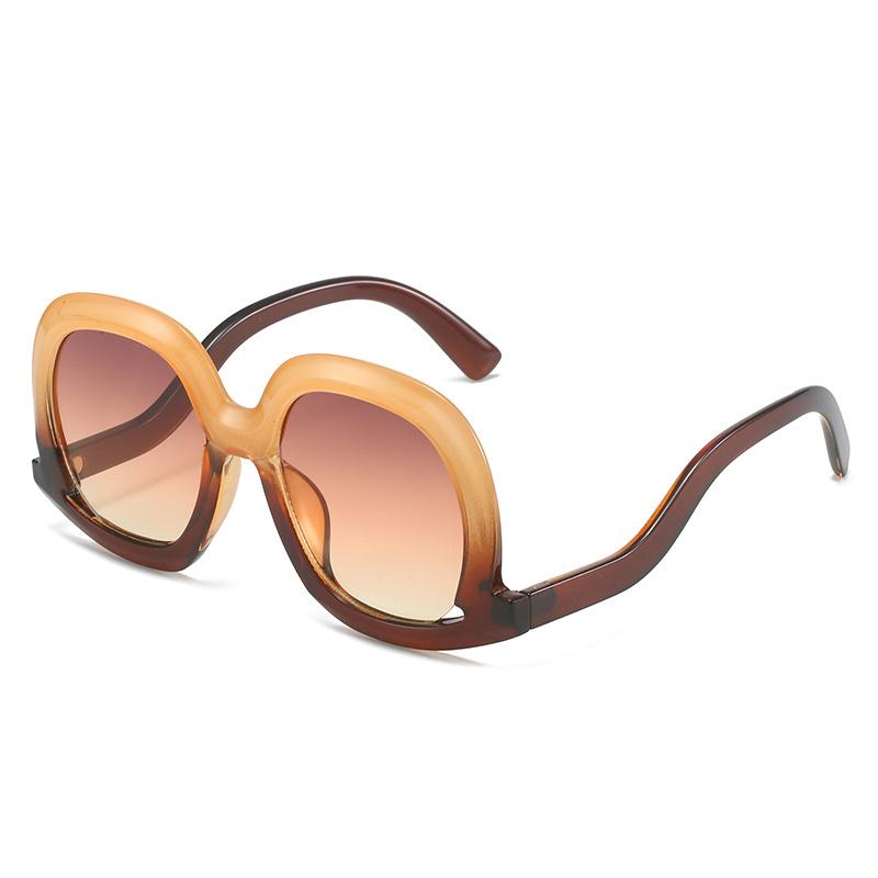 

Luxury Retro Leopard Print Gradient Oversized Oval Women Sunglasses Brand Special Frame Design Trendy Men Sun Glasses Uv400 as picture