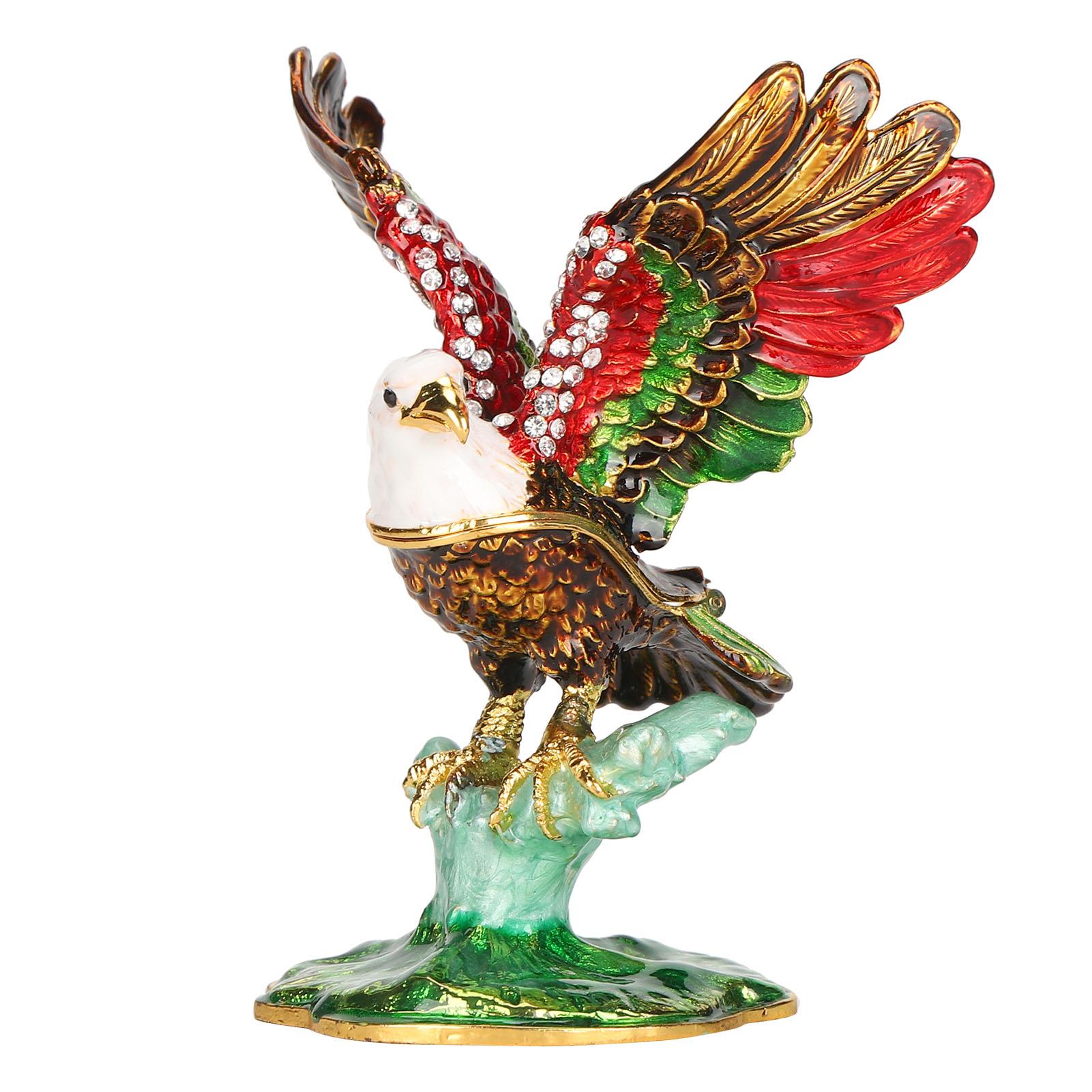 

Eagle Figurine HandMade Enamel Painted Eagle Metal Crafts Home Decoration Ornaments