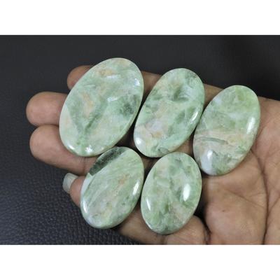 315Cts. Natural Golden Seraphinite Oval Cabochon Loose Gemstone 05 Pcs Lot C-2337