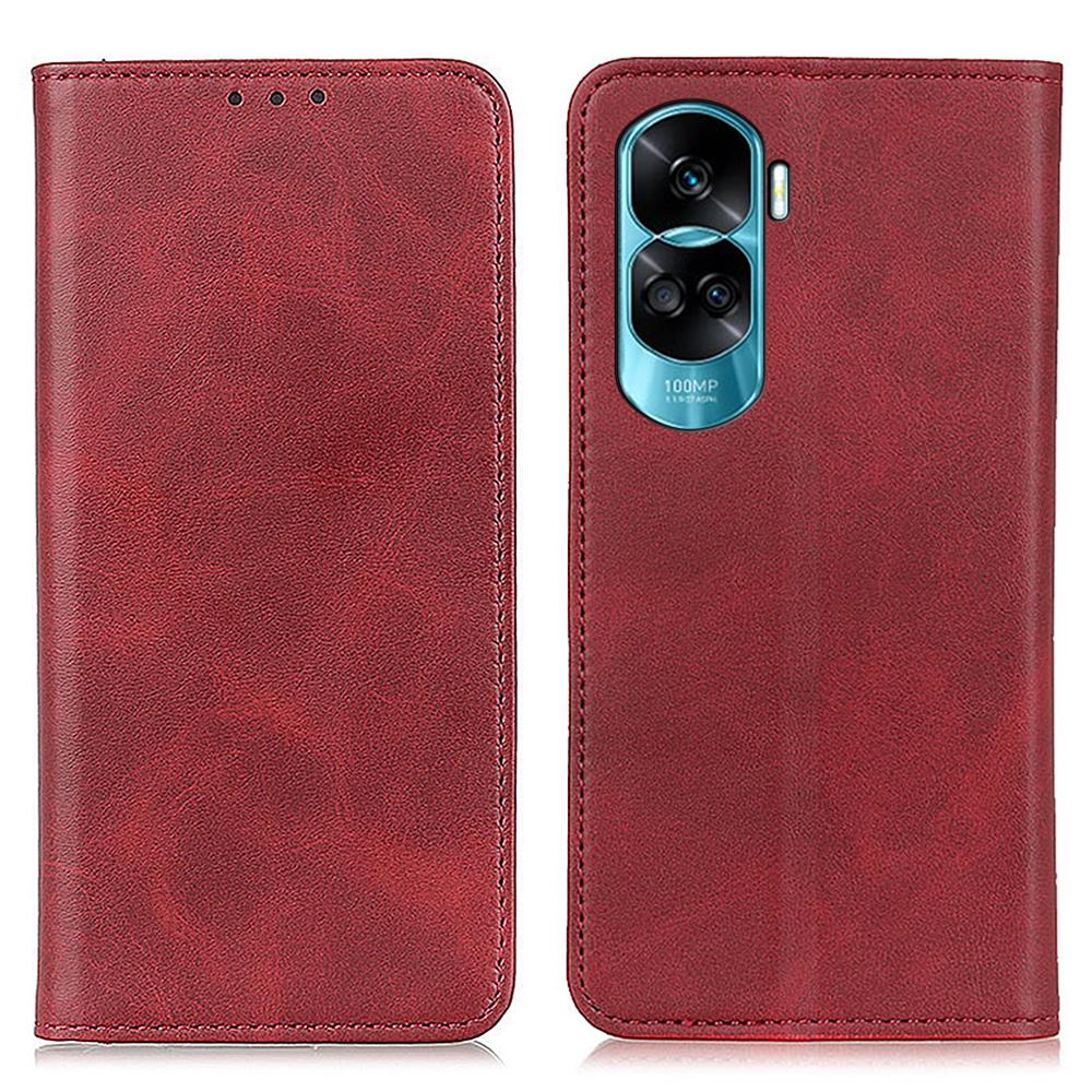 

Чехол из спилковой кожи для Honor 90 Lite 5G/X50i 5G, противоударный, с подставкой, кошелек, магнитная откидная крышка для телефона Red