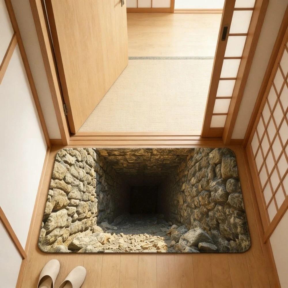 Water-absorbing Optical Illusion Doormat 3D Flat Bedroom Door Rug Bathroom Carpet  Home Decor