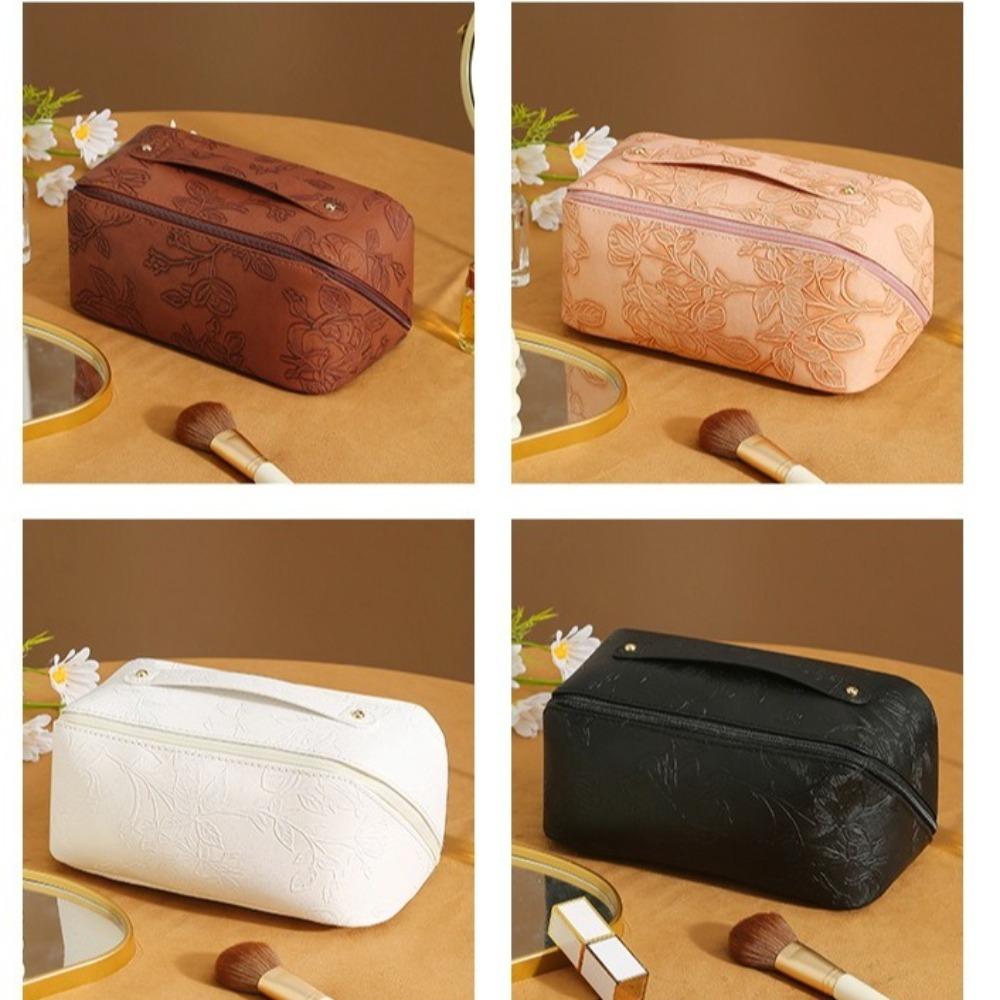 Large Capacity Retro Pillow Cosmetic Bags Exquisite Pattern Toiletry Organizer for Women