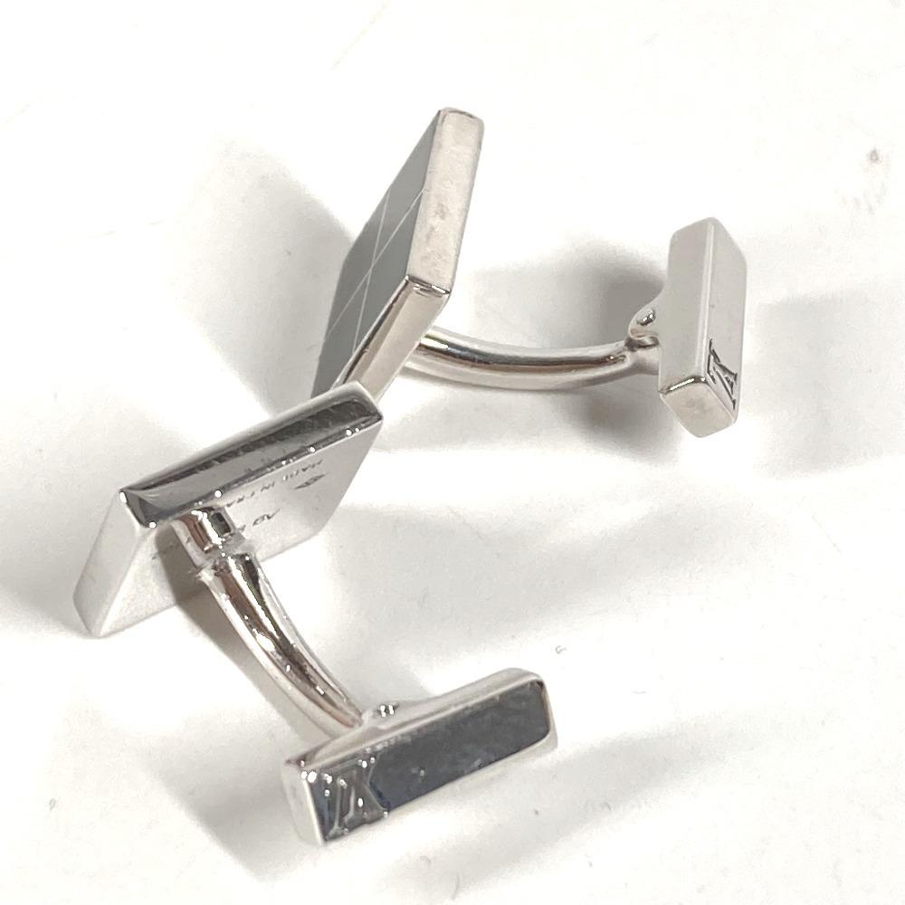 Louis Vuitton Damier Logo Cufflinks Accessories Cuffs AG925 Silver