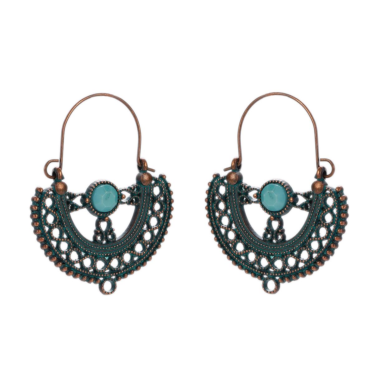 

Антикварные бронзовые металлические серьги винтажные геометрические круглые треугольные подвески pendientes серьги женские этнические индийские джумки циркон