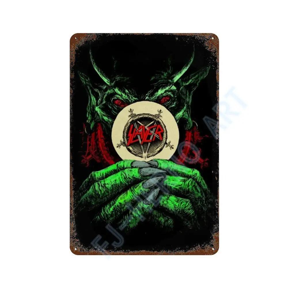 Vintage Slayer Heavy Metal Album Plakát Kovový Plechový Značka Deska Severské Nástěnné Umění Talíře pro Domácí Dekoraci Pokojů Dárky pro Kluuka