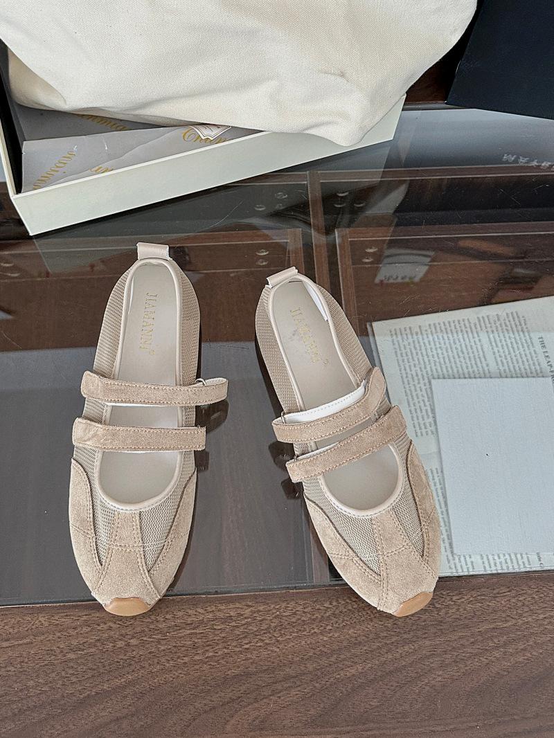 

2025 autumn Mary Jane flats women s one-word double-strap Velcro beanie shoes Mori round head small leather shoes 40 хаки