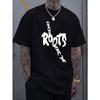 European Sizes Men'S Short-Sleeve T-Shirt with Chain Graffiti Text Print, Featuring a Loose Fit And Round Neck In American Street Style