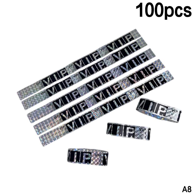 100Pcs Holographic Vip Wristbands Waterproof And Tear Resistant Design Perfect For Concerts Festivals Parties Events