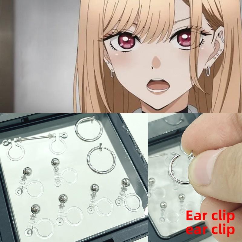 Dress Up My Darling Kitagawa Marin Cosplay Earring Clip Set Jewelry Gift Women