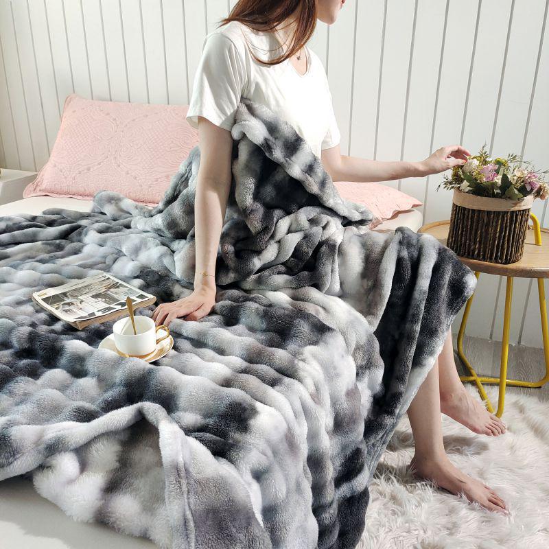 2025 Koc z bawełny bąbelkowej tie-dye