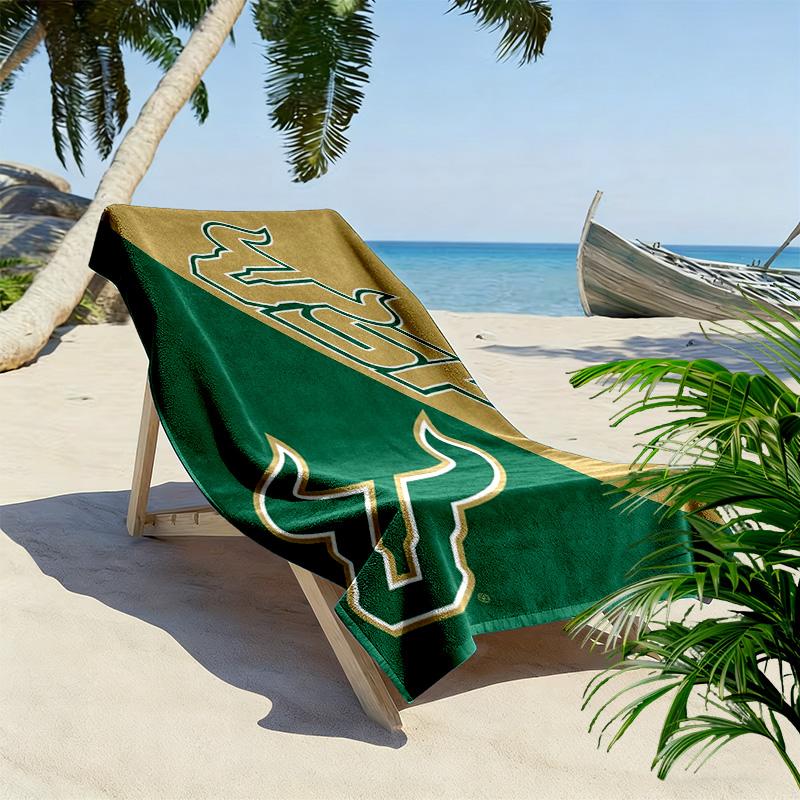 South Florida Bulls Print Beach Towel, Large Soft Quick Dry Towel for Beach Camping Swimming