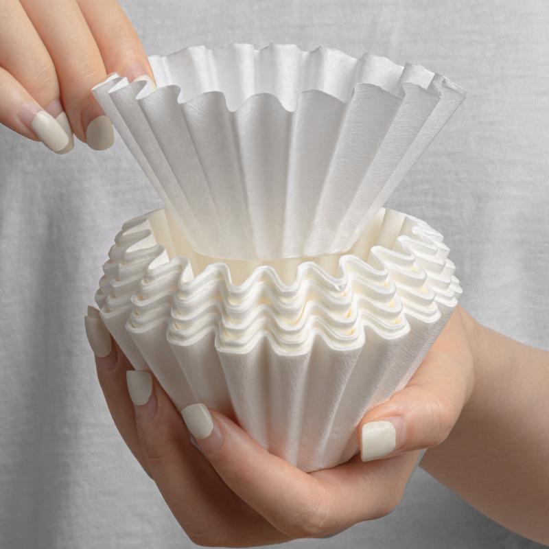 Coffee Pot Filter Paper By Hand Drip Cup 50pcs Coffee Machine Filter Fan Cake shape&V-shaped