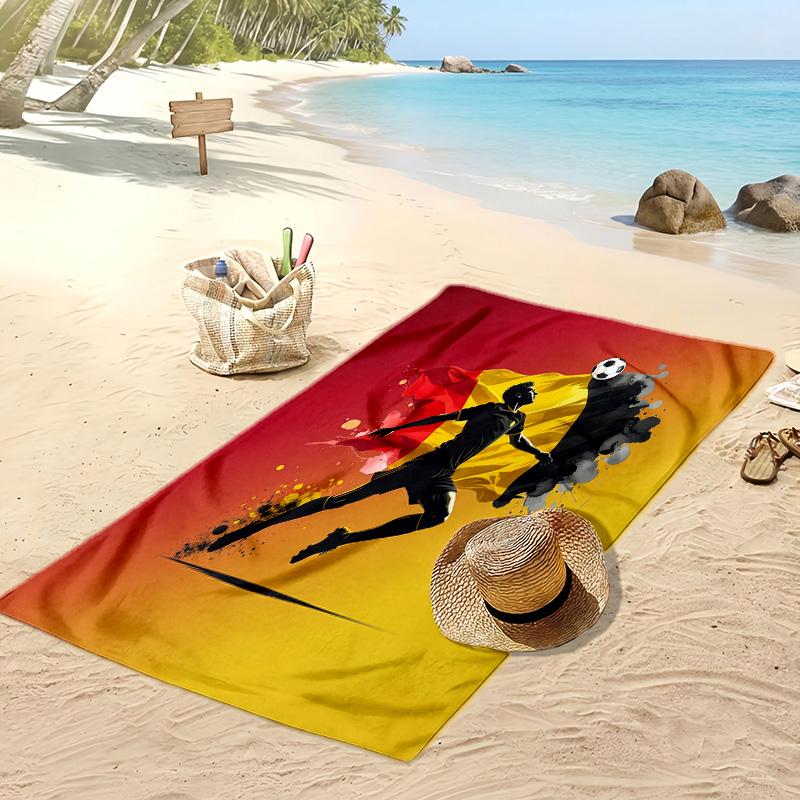 Belgien Fußball Druck Strandtuch Schnelltrocknend Super Saugfähig Weich Badetuch zum Schwimmen Strand Reisen Fan Souvenir Geschenk