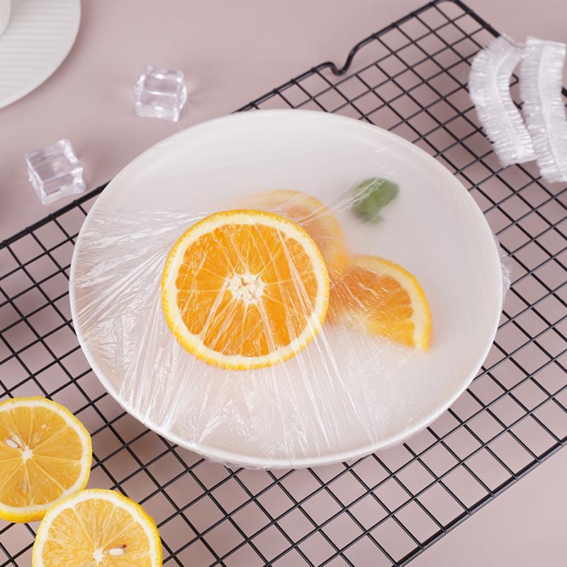 200/100/50/10Pcs Food Cover Disposable Transparent Food Bags Plastic Wrap Elastic Cling Film Lid Home Kitchen Storage Saran Wrap