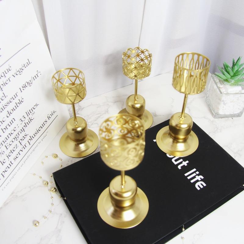 Geometric Hollow Iron Decoration Home Candle Holder Ornaments