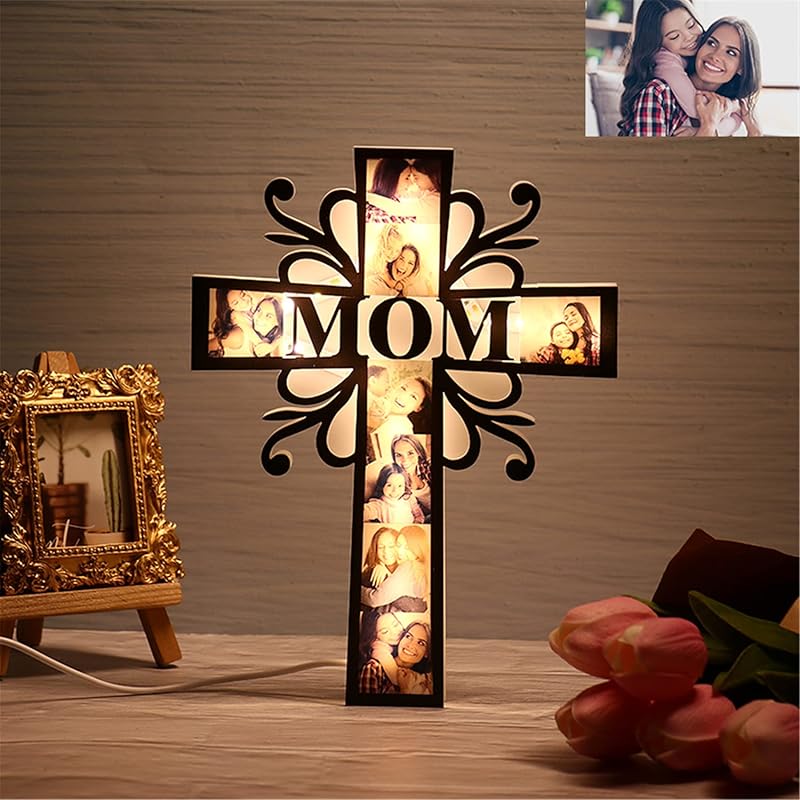 Personalized Lighthouse Photo Night Light Custom Family Picture Frame Light Acrylic Photo Lamp Gifts for Birthday Mom from Daughter Son(Style 11)