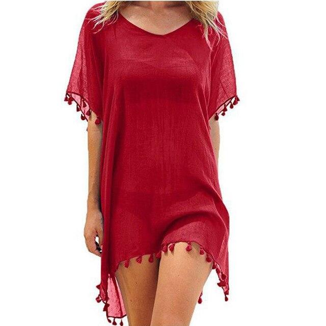 MAITA Costume da Bagno Donna Tassel Bikini Copricostume Kaftano Estivo Pareo Vestito da Spiaggia
