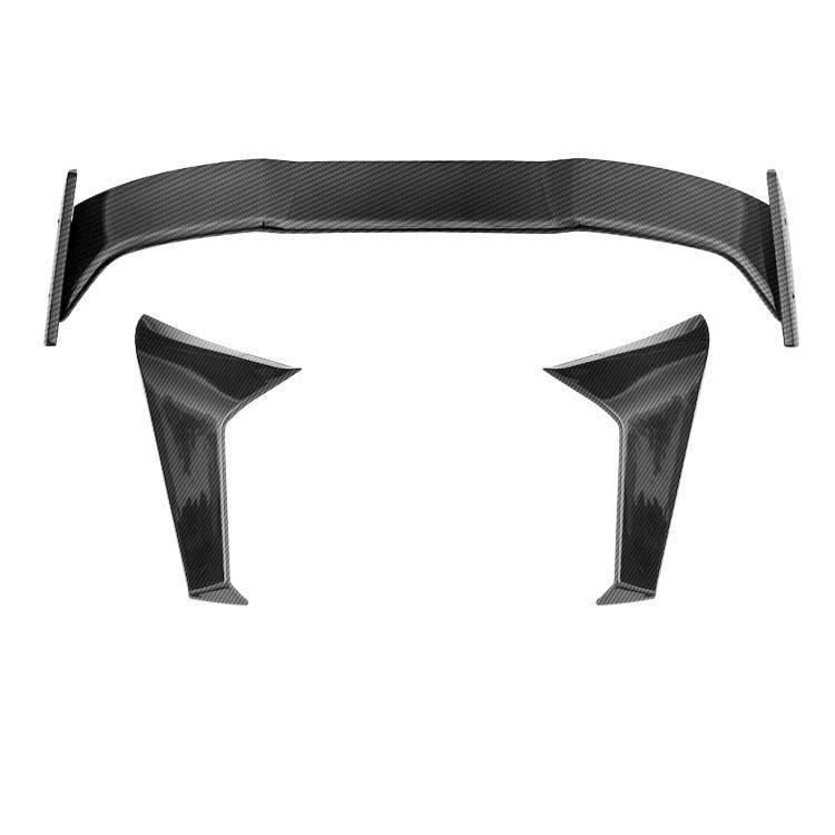 Compatible with Golf 8 MK8: Oettinger Rear Spoiler Winglets, Side Skirts, Rear Diffuser in Glossy Black Carbon Fiber Pattern