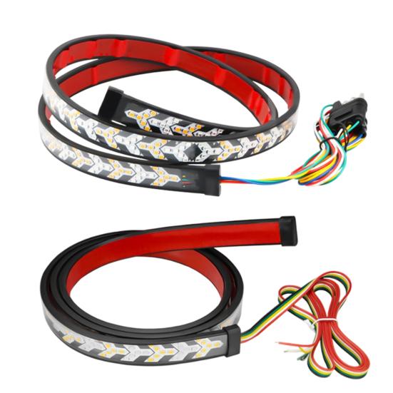 Kamyonlar ve Treylerler İçin Ok Sinyalli, Frenli, Sinyalli, Sıralı Sarı Kırmızı Işıklı Esnek Su Geçirmez Bagaj Kapağı LED Stop Lambası Barı