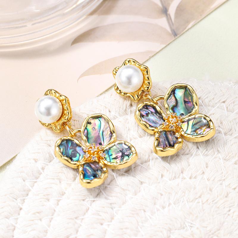Women's Light Luxury Design Elegant Imitation Pearl Flower Tassel Earrings Fashionable And Versatile Niche Design Earrings