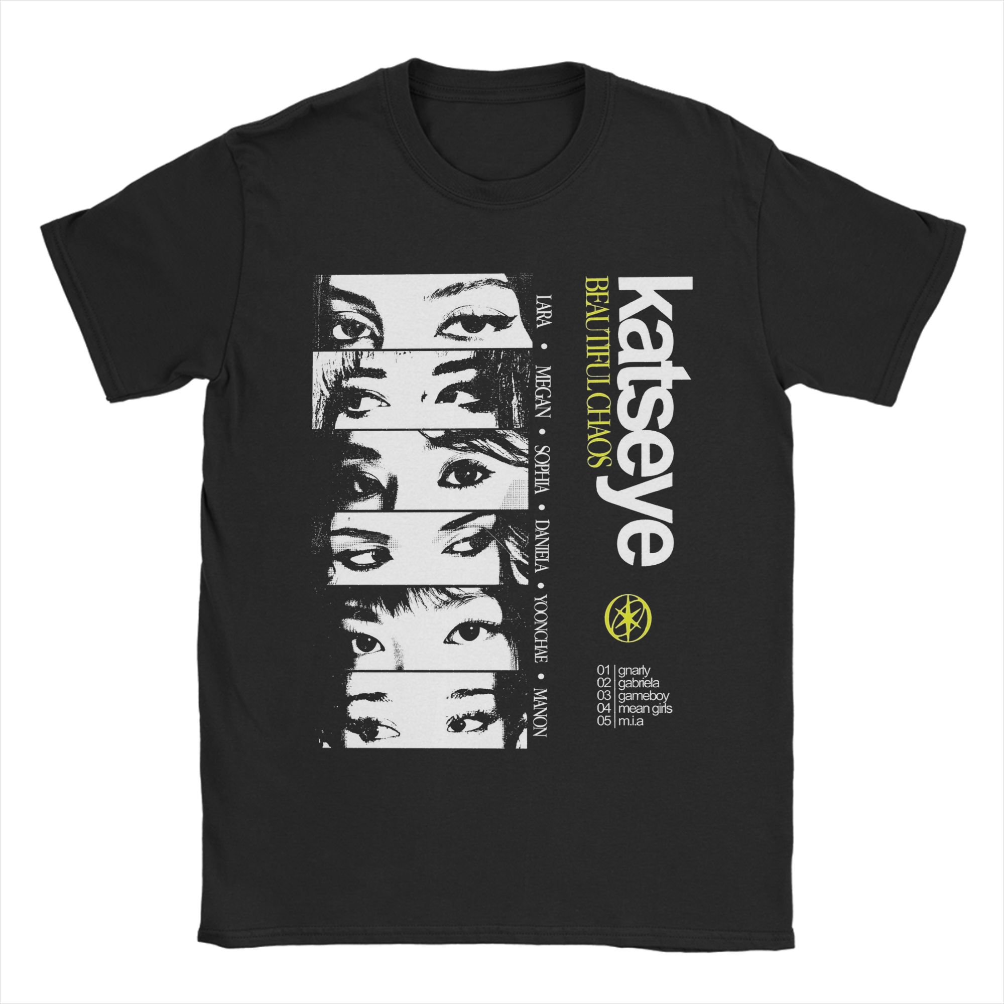 

KATSEYE Gnarly Kpop T-Shirts Men Novelty Pure Cotton Tee Shirt Round Neck Short Sleeve T Shirt Plus Size Clothes S