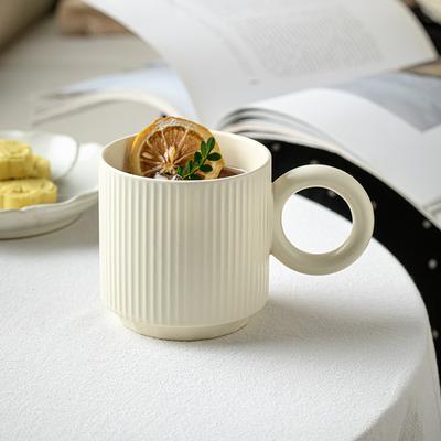 Special Round Ear Ceramic Relief Coffee Cup Office Water Cup Ceramic Cup Air Outlet