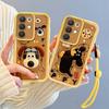 KEYSION Shockproof Case for Realme C85 5G with Lanyard Soft Silicone Cute 3D Cartoon Doll Phone Back Cover for Realme C85