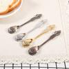 6Pcs/Set Vintage Royal Style Metal Mini Coffee Spoons and Fork Kitchen Set Metal Dessert Cutlery Tableware Coffee Accessories