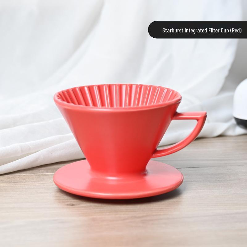 Ceramic V60 Pour-Over Coffee Filter Holder with Threaded Handle